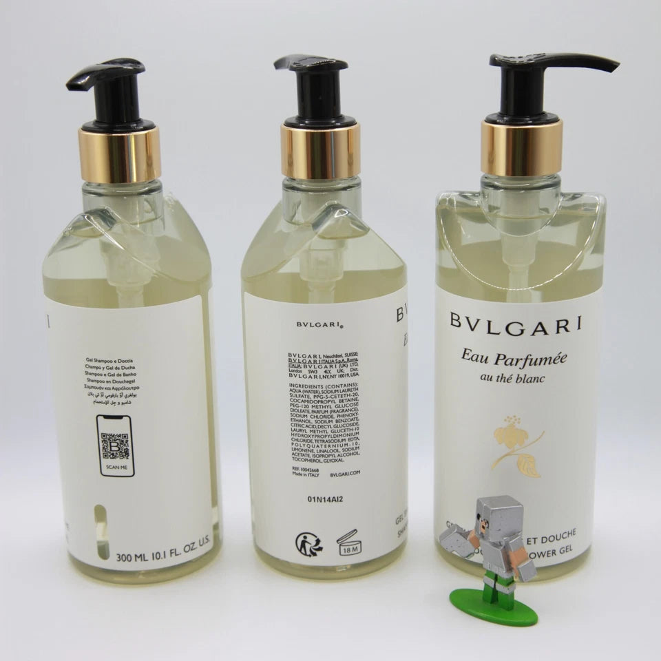 BVLGARI Eau Parfumee au the blanc Shampoo And Shower Gel, Pack of 3 (3x10oz)