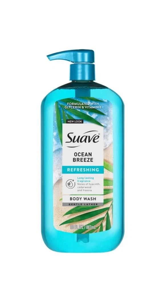 Suave Ocean Breeze Moisturizing Body Wash with Glycerin & Vitamin E, 30 FL OZ